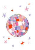 Verjaardagskaart discobal forever young grappig paars 2