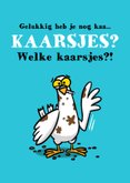 Verjaardagskaart duif eet taart op! Welke taart?!  2