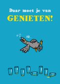 Verjaardagskaart duif met glazen bier 2