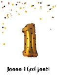 Verjaardagskaart felicitatie 1 jaar jongen meisje 2