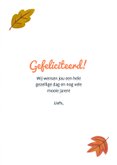 Verjaardagskaart felicitatie herfst blaadjes fall girl 3