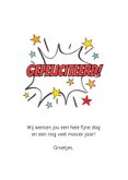 Verjaardagskaart felicitatie jongen cartoon strip superheld 3