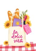 Verjaardagskaart felicitatie la dolce vita wijn bloem 2