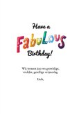 Verjaardagskaart felicitatie meisje vrouw vrolijk fabulous 3