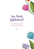 Verjaardagskaart felicitatie vrouw in bloem relax lente  3