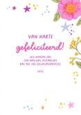 Verjaardagskaart felicitatie vrouw kolibrie bloemen vrolijk  3