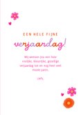 Verjaardagskaart felicitatie vrouw meisje boeket bloemen 3