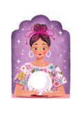 Verjaardagskaart felicitatie vrouw waarzegster grappig  2