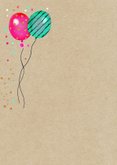 Verjaardagskaart flamingo ballonnen 2