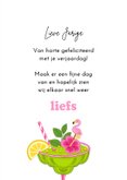 Verjaardagskaart glas cocktail groen roze 3