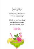 Verjaardagskaart glas cocktail groen roze 3