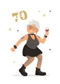 Verjaardagskaart grappig oude vrouw rockt 70 jaar stoer 2