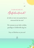 Verjaardagskaart humor fabulous flamingo tropische bloemen 3