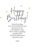 Verjaardagskaart illustratie muffin kaars sterren goudlook 3