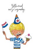 Verjaardagskaart jongen hoera confetti 2