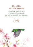 Verjaardagskaart kersenbloesem met kolibri's 3