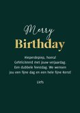 Verjaardagskaart kerst merry birthday kerstmuts sterren foto 3