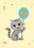 Verjaardagskaart kitten met ballon 2