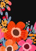 Verjaardagskaart kleuren bom aan bloemen 2