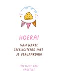 Verjaardagskaart kleurrijke joepie de poepie 3