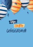 Verjaardagskaart kleurrijke vrolijke ballonnen met confetti 2
