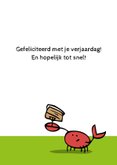 Verjaardagskaart krab met taart 3