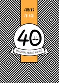 Verjaardagskaart man stoer 40 jaar okergeel foto 2