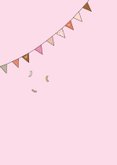 Verjaardagskaart meisje 4 jaar ballon en vlaggetjes 2