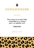 Verjaardagskaart meisje panter luipaard roze jungle 3