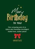 Verjaardagskaart merry birthday kerst kerstmuts bril foto 3
