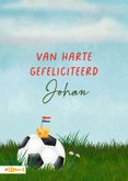 Verjaardagskaart met benen en voetbalschoenen 2