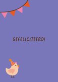 Verjaardagskaart met blije verjaardag kipje 2