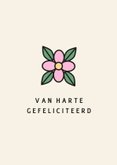 Verjaardagskaart met bloemen in tattoo style 2