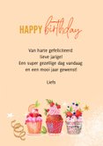 Verjaardagskaart met cup cakes 3