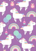 Verjaardagskaart met feestende unicorns 2