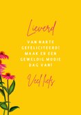 Verjaardagskaart met knalroze bloemen 3