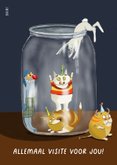 Verjaardagskaart met monsters in een pot 2