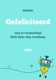 Verjaardagskaart met robotjes 3