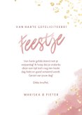 Verjaardagskaart met roze waterverf, gouden spetters 18 jaar 3