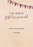 Verjaardagskaart met vuurtoren ballonnen en slingers 3