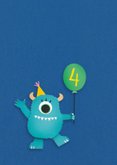 Verjaardagskaart monster met ballon 2