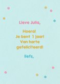 Verjaardagskaart olifantje met ballonnen 1 jaar 3