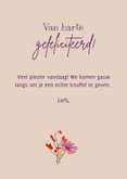 Verjaardagskaart oranje bos bloemen 3