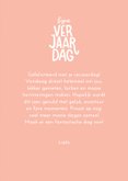 Verjaardagskaart roze bloemen met blad 3
