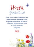 Verjaardagskaart Schotse hooglander met veldbloemen 3