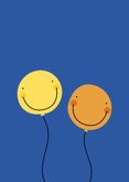 Verjaardagskaart smiley ballonnen happy birthday 2
