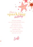 Verjaardagskaart sparkling birthday sterren recht 3