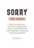 Verjaardagskaart te laat sorry hond humor 3