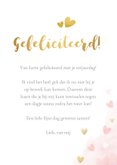 Verjaardagskaart tegoedbon met roze en gouden hartjes & foto 3