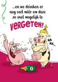 Verjaardagskaart varken en koe proosten 2